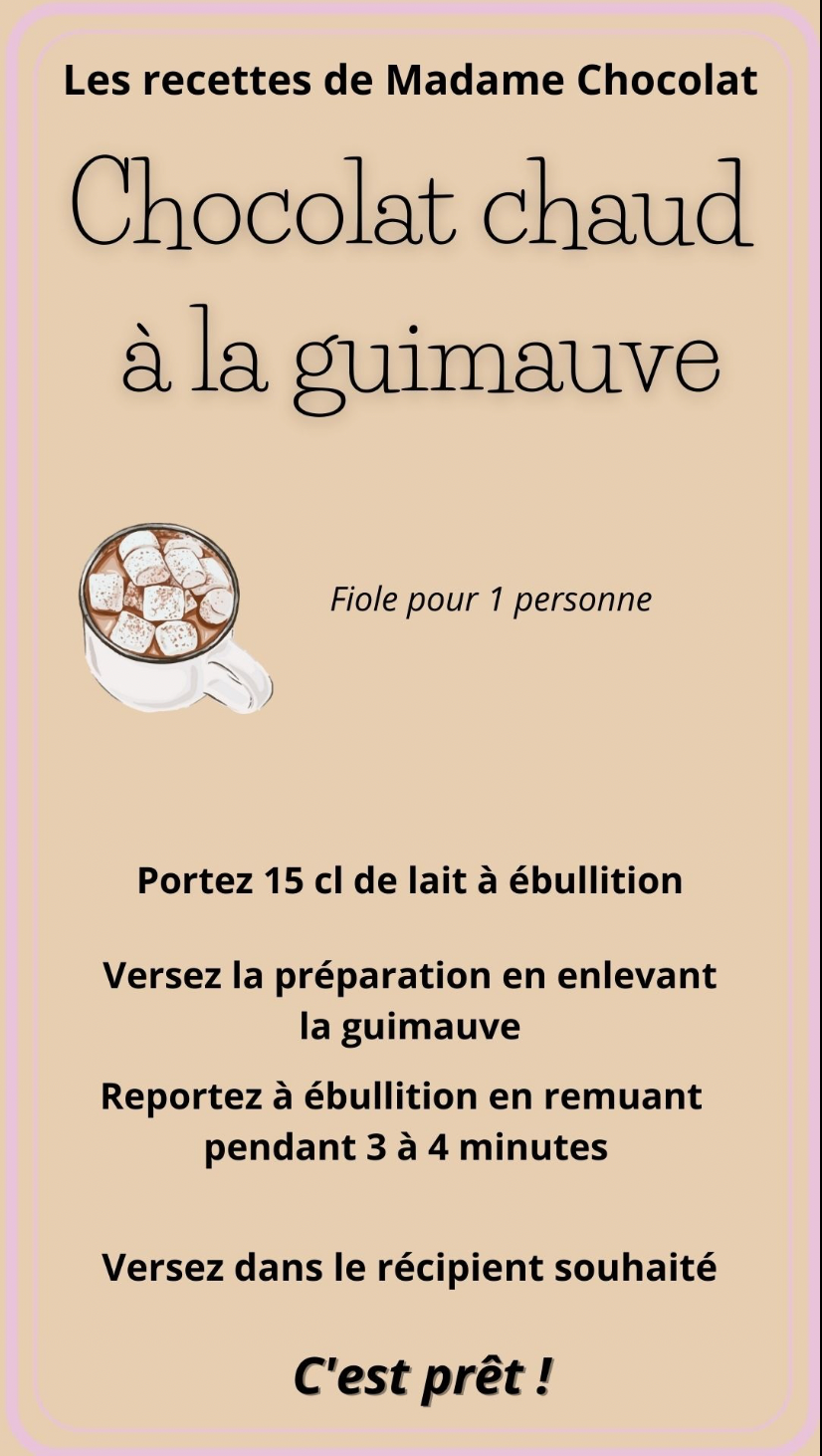 Fiole chocolat chaud à la guimauve
