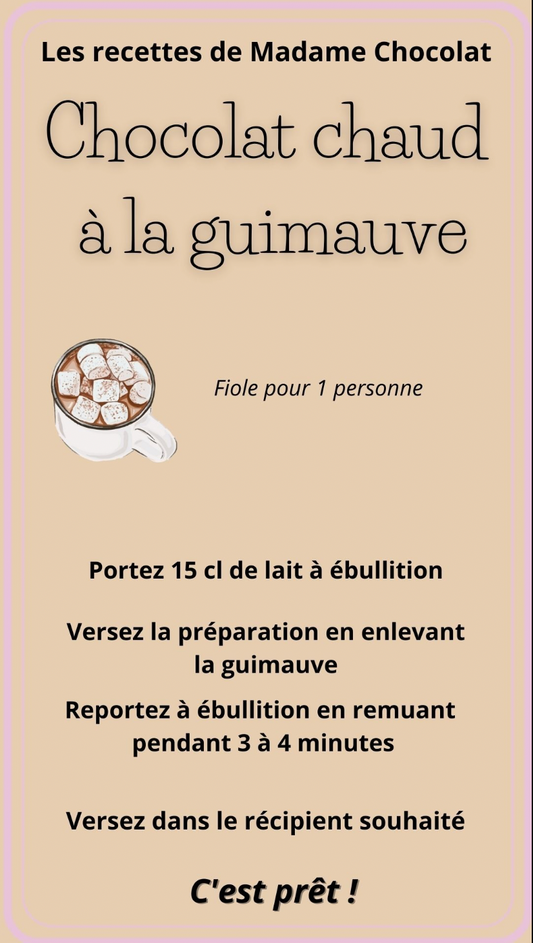 Fiole chocolat chaud à la guimauve