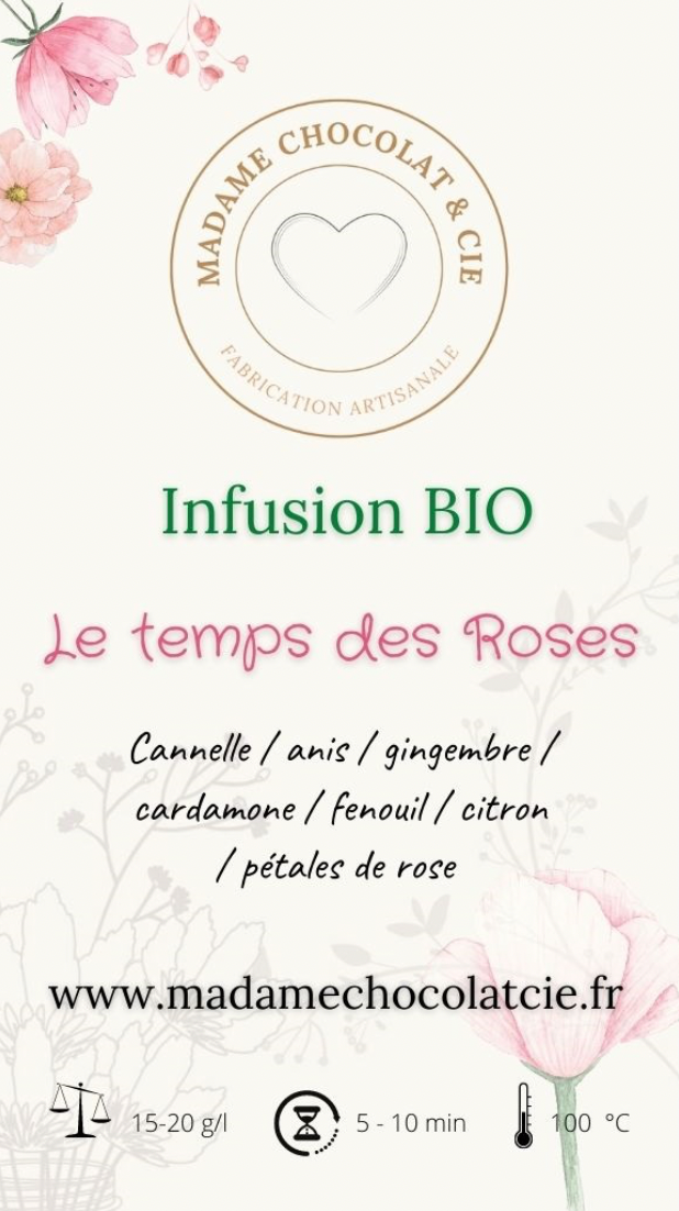 Infusion Bio – Le temps des roses – 50G