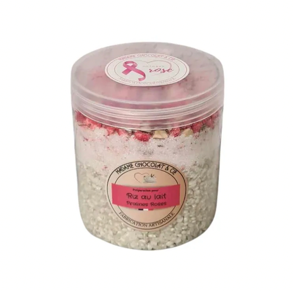Riz au lait pralines roses Octobre Rose