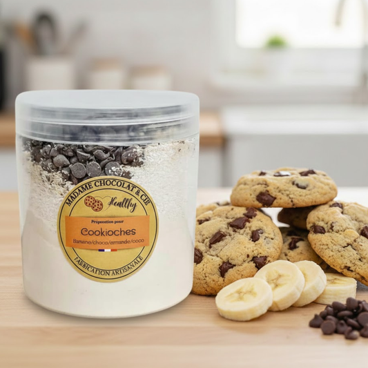 Cookioches HEALTHY banane / choco / amande / coco