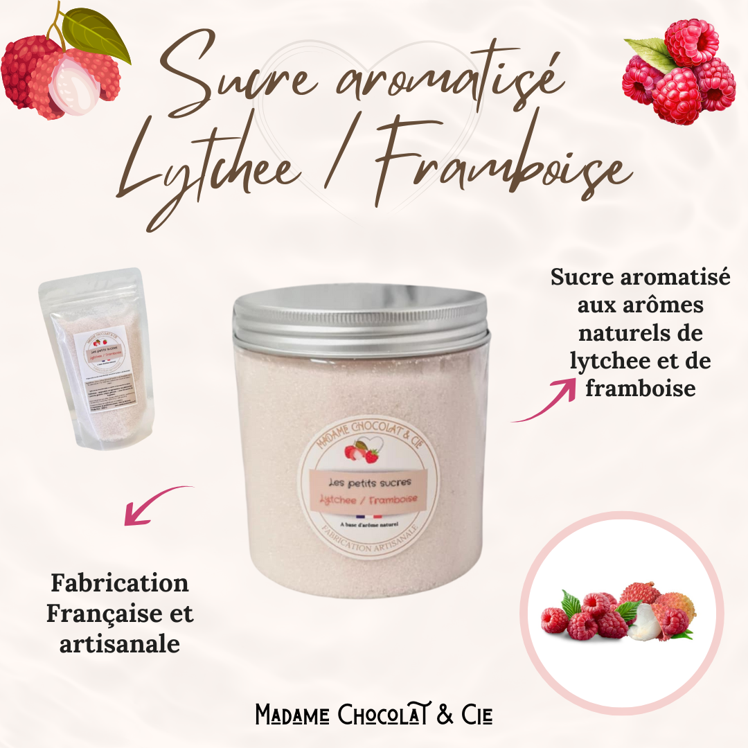 Sucre aromatisé – Lytchee / Framboise –