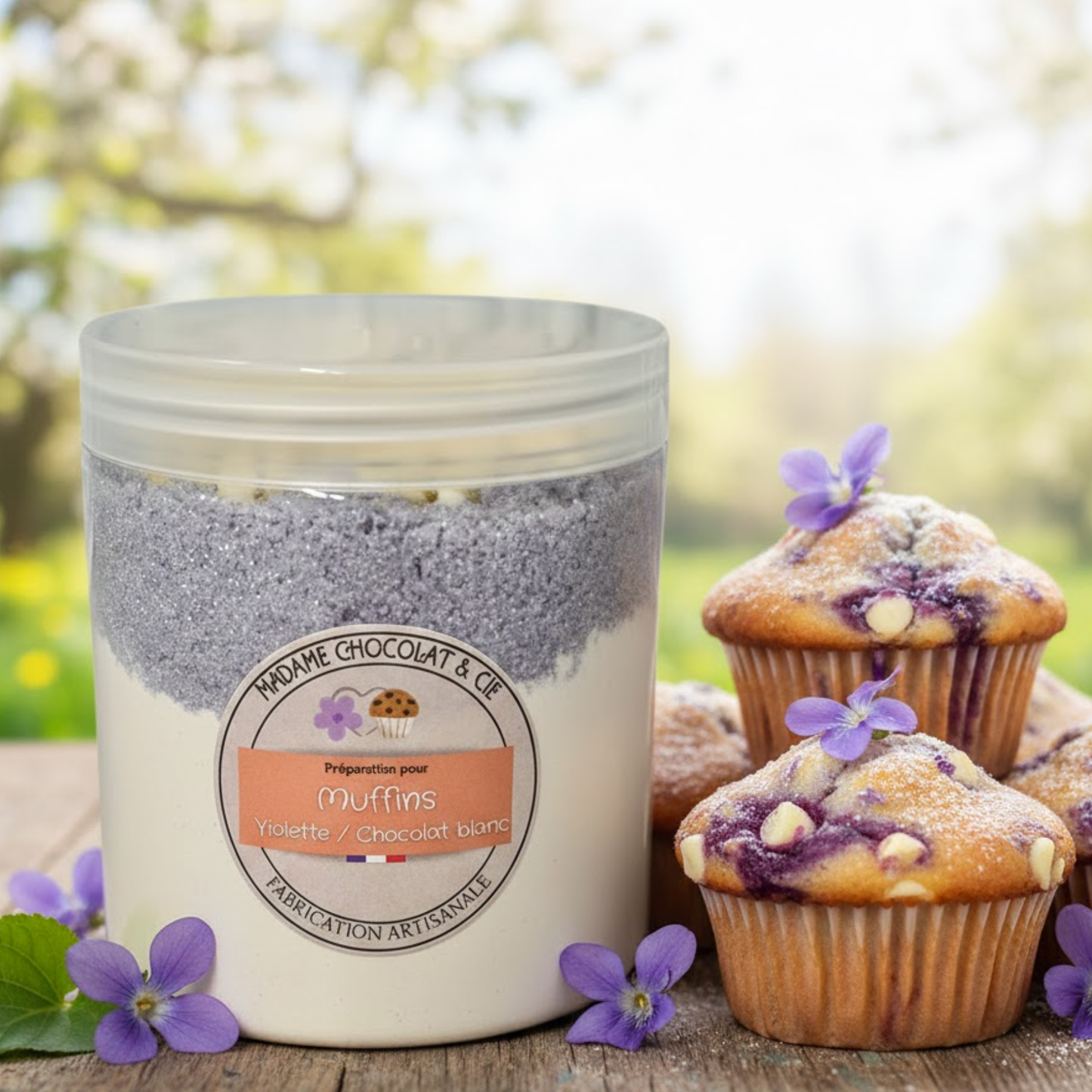 Muffins violette chocolat blanc