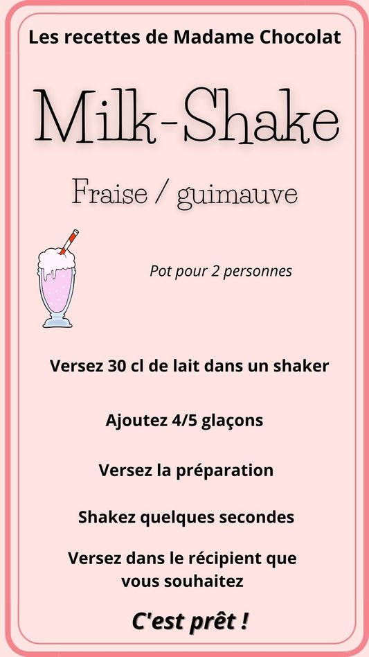 Pot pour milk shake fraise / guimauve Rose