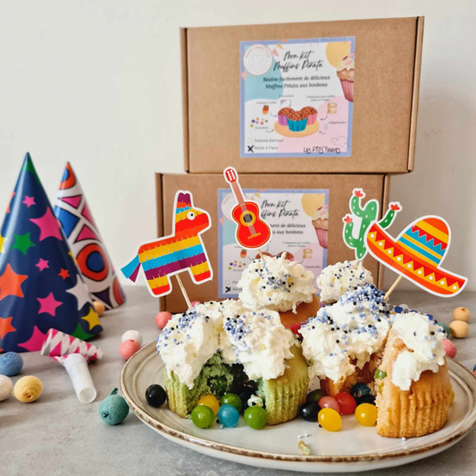 Coffret – Mon kit muffins Piñata – Barbe à papa
