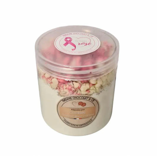 Cookies chocolat blanc / pralines Octobre Rose