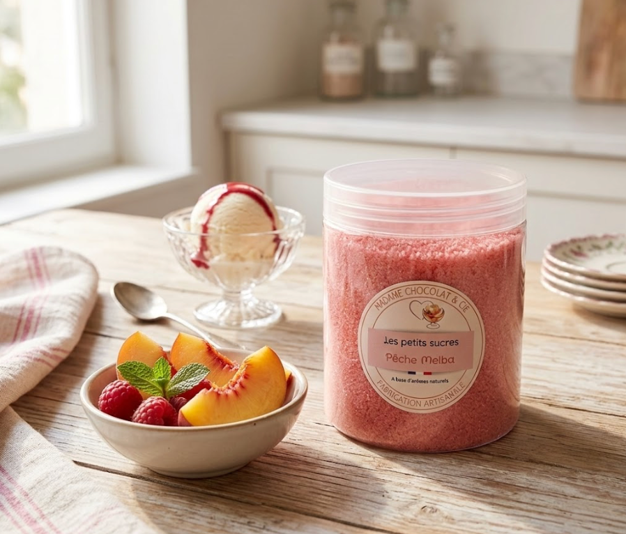Sucre aromatisé -  pêche melba -