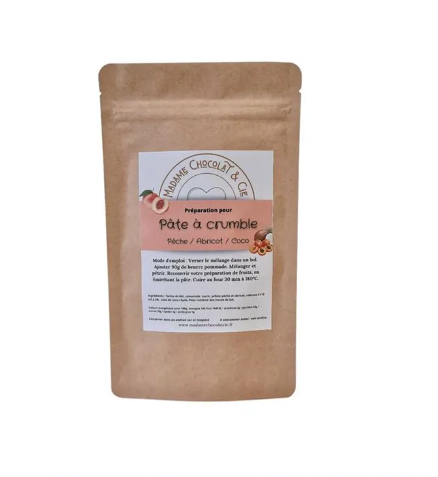 pâte crumble pêche / abricot / coco