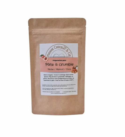 pâte crumble pêche / abricot / coco