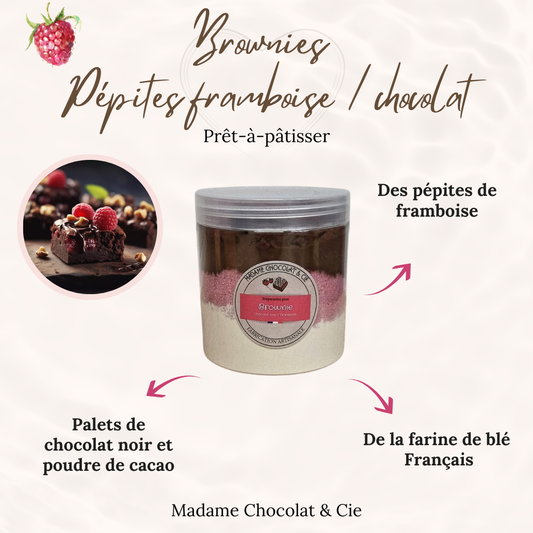 Brownie pépites framboise /chocolat noir