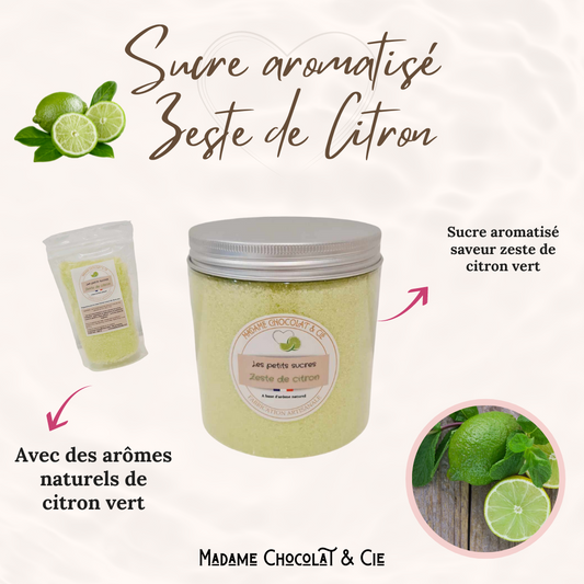 Sucre aromatisé – Zeste de citron –